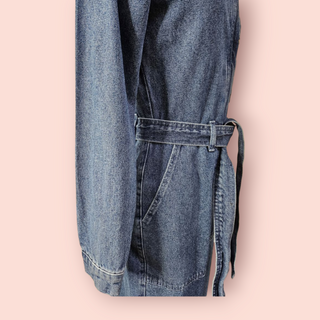 NASTY GAL - ZIP DETAILED BELTED WIDE LEG DENIM JUMPSUIT BNWT RRP $227