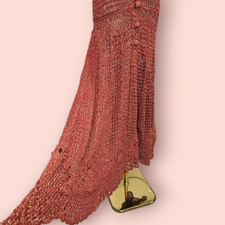 CHASING UNICORNS - DAY DREAMER CROTCHET LUREX MIDI DRESS RRP $425 CURRENT SEASON
