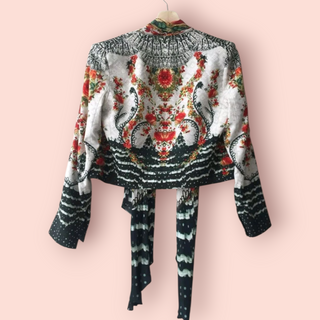 CAMILLA - 'LA ROSA' Black Floral Spanish Crop Jacket RRP $529 NWT