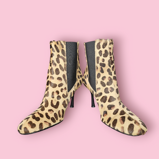 DOLCE & GABBANA LEOPARD PRINT PONY HAIR ANKLE BOOTS BNWT RRP $795