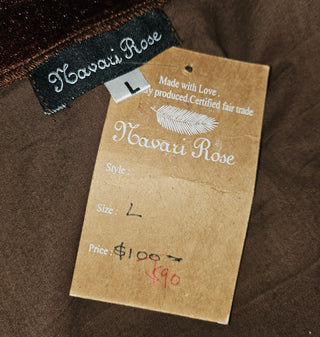 HAVARI ROSE - Brown Cinnamon Velvet Style New Open Lightweight Jacket est. RRP $100 NWT