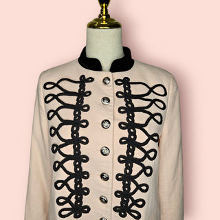 ZARA - MILITARY Light Pink Blazer with Braided Decorative Knots est. RRP $ 329