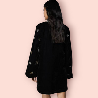 NASTY GAL - Velvet Celestial Tattoo Embellished Mini Dress est. RRP $340 NWT