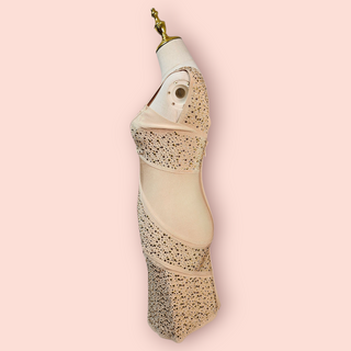 BRONX & BANCO - Vintage Embellished One Shoulder Bandage Dress Est. RRP $1300