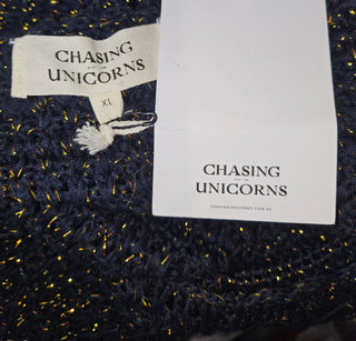 CHASING UNICORNS - Crochet Dress with Metallic Gold Thread RRP $320 NWT