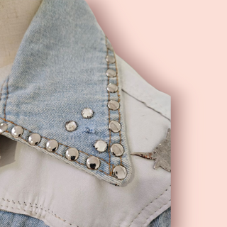 WHEELS AND DOLLBABY - VINTAGE EMBELLISHED DENIM JACKET