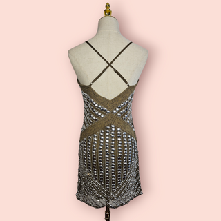 NASTY GAL - STUDDED LACE TRIM SLIP DRESS E.st Retail Price $220 BNWT