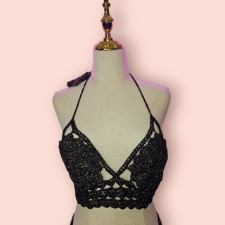 CHASING UNICORNS - TWO PIECE STUNNING METALLIC CROTCHET SET est. RRP $420