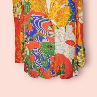 CHASING UNICORNS - Stunning Silk Blazer with Handsewn Gold & Siver Metallic Leaf Embroidery Est RRP $508$