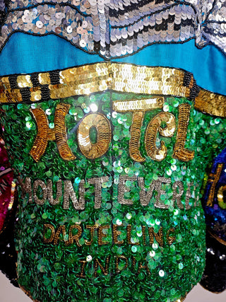 ELLA SINGH - VINTAGE MULTICOLOURED TUXEDO SEQUIN COAT Est. Retail Price $4-6k