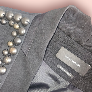ISABEL MARANT - EMBELLISHED CROPPED WOOL BLAZER RRP $1695
