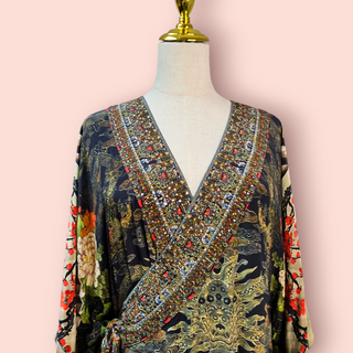 CAMILLA - 'GATHERING DUSK' Wrap Tie Long Dress RRP $699