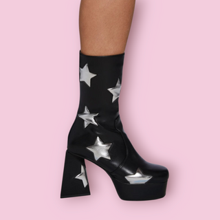 DOLLS KILL - 'SEEING STARS' Wide Fit Platform Ankle Boots RRP $139 NWT