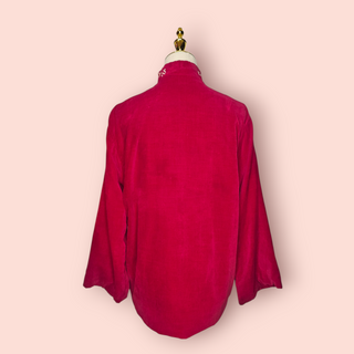 VINTAGE - MERLOT VELVET Handstitched EMBROIDERED Lightweight JACKET