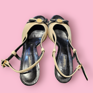 DOLCE & GABBANNA - VINTAGE PLATFORM SLINGBACK HEELS Est. Retail Price $1690