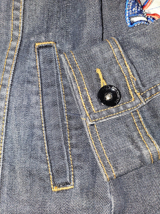 ED HARDY - VINTAGE PATCHED EMBELLISHED "LOVE KILLS" denim jacket