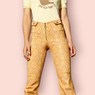 GOLDEN BROWN - LOVE HER MADLY JEAN - PAISLEY BNWT RRP $189 CURRENT SEASON