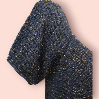 CHASING UNICORNS - Crochet Dress with Metallic Gold Thread RRP $320 NWT