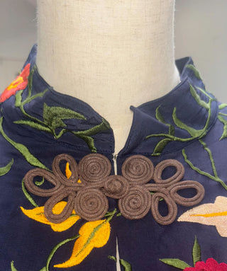 CHASING UNICORNS - Silk Handsewn Embroidered JACKET with Chinese Knots est. RRP $479