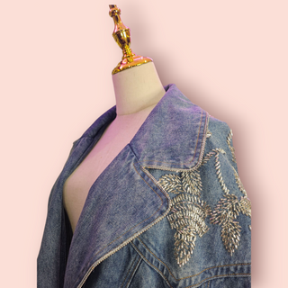 TRELISE COOPER COUTURE - "HELLO IM DOLLY" denim jacket RRP $799