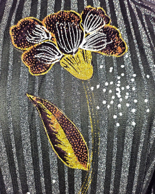 Vintage - 1970's METALLIC GLAMOUR DRESS WITH STUNNING PATCHED EMBELLISHMENTS