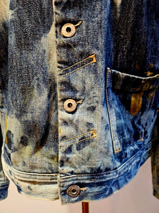 DIESEL - UNISEX 'STAY GOLD' GRAFITTI STYLE DENIM JACKET Est. retail price $549