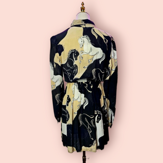 CHASING UNICORNS - WILD HORSES CROSS OVER SILK DRESS BNWT RRP $380