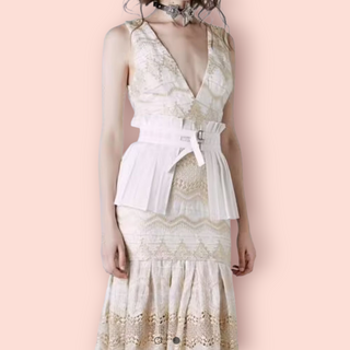 ASILIO - 'BEFORE THE BLAZE' Dress Cream & Gold RRP $430