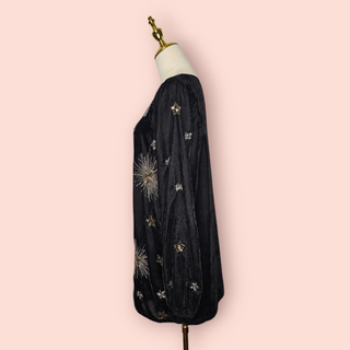 NASTY GAL - Velvet Celestial Tattoo Embellished Mini Dress est. RRP $340 NWT