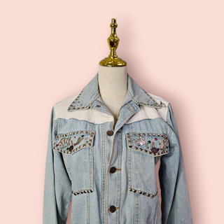 WHEELS AND DOLLBABY - VINTAGE EMBELLISHED DENIM JACKET