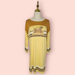 SPELL - Vintage 'ONE SAND' Organic Tee - Mustard RRP $ 119.00 NWT