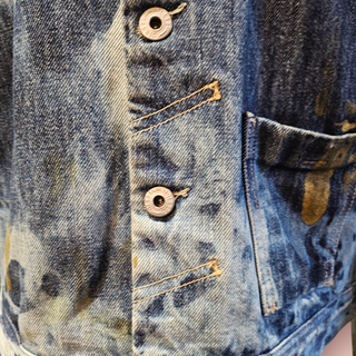 DIESEL - UNISEX 'STAY GOLD' GRAFITTI STYLE DENIM JACKET Est. retail price $549