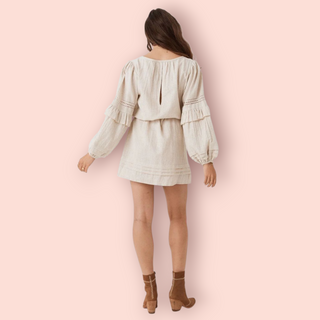 SPELL & THE GYPSY COLLECTIVE - Vintage 'LOLA' Tunic Dress in Biscuit est. RRP $263