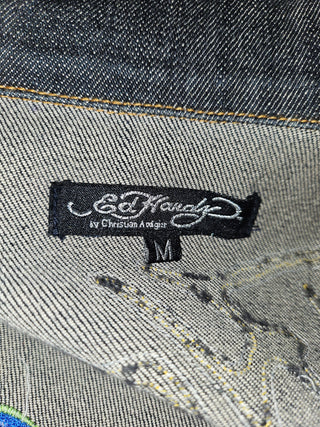 ED HARDY - VINTAGE PATCHED EMBELLISHED "LOVE KILLS" denim jacket