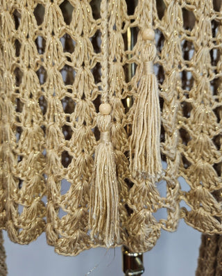 CHASING UNICORNS - CHELSEA MORNING CROTCHET WITH GOLD METALLIC MINI DRESS   Est. RRP $340