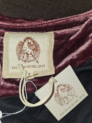 CHASING UNICORNS - "LITTLE WING" SILK VELVET JACKET with METALLIC GOLD DETAILING est. RRP $547