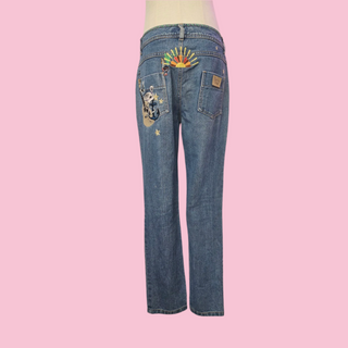 SEE BY CHLOE - VINTAGE 2008 SEASON EMBROIDERD MERMAID DENIM JEANS est. RRP $479