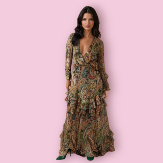 ETRO - Bohemian Silk Maxi Multicolour Paisley Dress RRP $6069 NWT