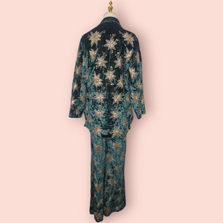 LENNI THE LABEL- 'CHROMATIC SUIT' Emerald Marine Green TWO PIECE SUIT RRP $448