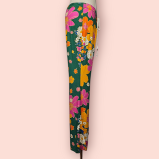 LENNI THE LABEL - Flower Power Gold Metallic Flared Pants RRP $149