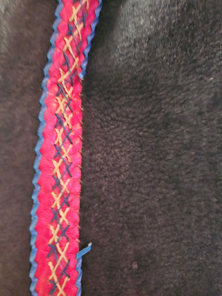 VINTAGE - AFGHAN VINTAGE LEATHER EMBROIDED PATCHED SHEEPSKIN FUR TRIM