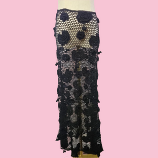 ZIMMERMANN - STUNNING BLACK CROTCHET MAXI SKIRT SAMPLE est. RRP $1200
