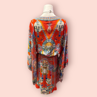 CAMILLA - 'FOUND IN TRANSLATION' V-neck Kimono Dress RRP $670 NWT