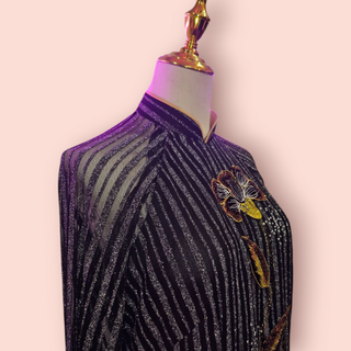 Vintage - 1970's METALLIC GLAMOUR DRESS WITH STUNNING PATCHED EMBELLISHMENTS