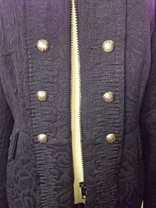 TRELISE COOPER - VINTAGE MILITARY CROSS NAVY COAT est. RRP $549