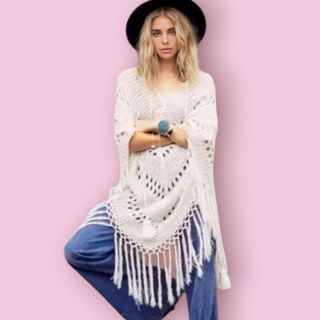 SPELL - VINTAGE ROUTE 66 PONCHO CREAM