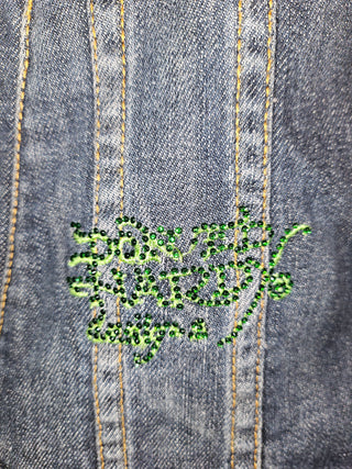 ED HARDY - VINTAGE PATCHED EMBELLISHED "LOVE KILLS" denim jacket