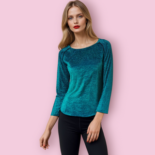 ONE TEASPOON - Emerald Shimmer Green Metallic Top est. RRP $119