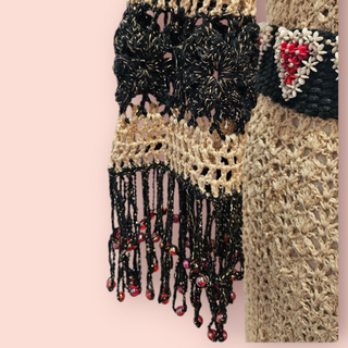 CHASING UNICORNS - CROCHET BEADED METALLIC DRESS Est. Retail Price $340