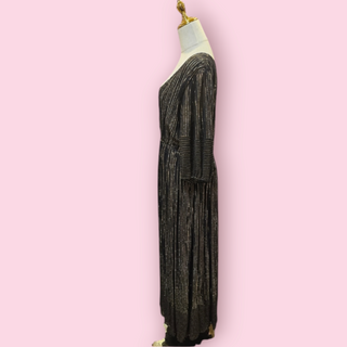 CHASING UNICORNS - BLACK & GOLD LUREX THREAD MAXI DRESS est.RRP $540